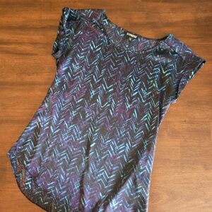 Express Women's Vibrant Blue and Purple Top